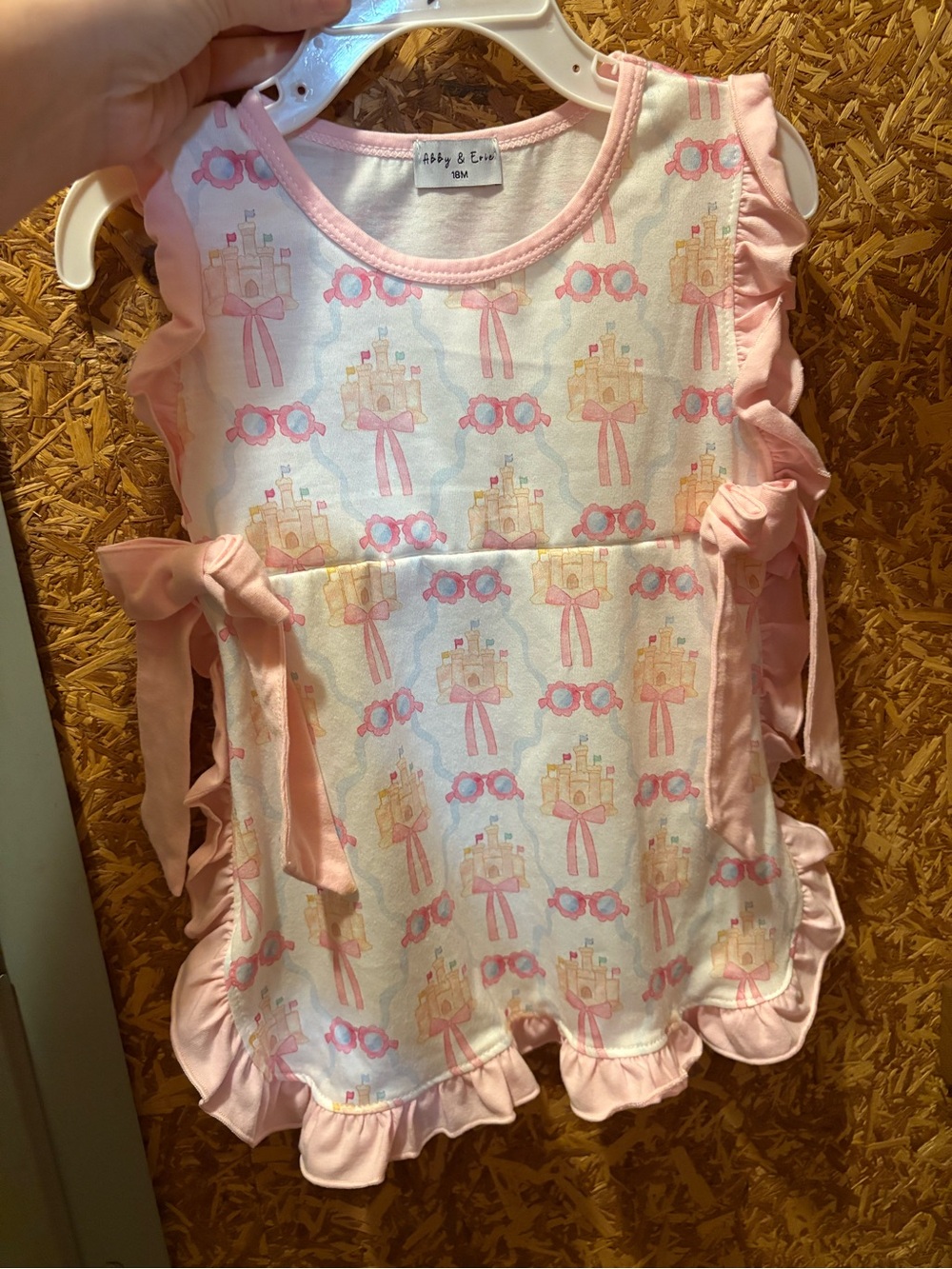 Pink Castle Print Ruffle Nightgown for Toddlers